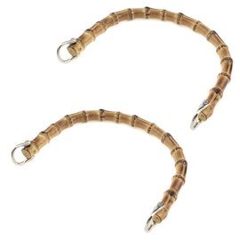 Bitray Imitation Bamboo Bag Handles Replacement U Shape Plastic Purse Handbag Handles for DIY Bags Accessories Light Brown - 2pcs