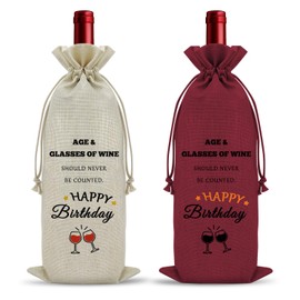 2pcs Birthday Wine Bag Funny Birthday Gifts for Women Men Birthday Party Decoration Wine Bag Gifts Happy Birthday Decor Inspirational Birthday Gifts for Best Friend Colleague Mum Dad Grandpa Grandma