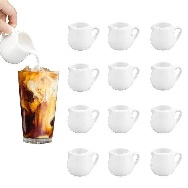 WENLISELL 12 PCS Ceramic Milk Jug, 60ml Small Gravy Jug