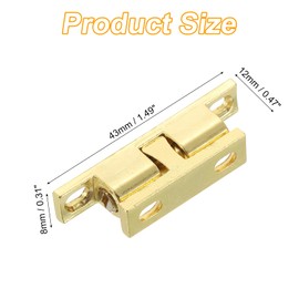 sourcing map 2Pcs Cabinet Latch Double Roller Catches, Lock Stop Catch Clamp Cabinet Closer Magnetic Closure Hardware for Cabinet Kitchen Closet Doors, Brass