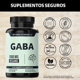 Beyond Vitamins  Gaba 1000 Mg, Con Cápsulas De Tecnología Vegana - Suplementos Gym - Sin Rellenos- Vitaminas Mujer  Hombre - 60 Cápsulas