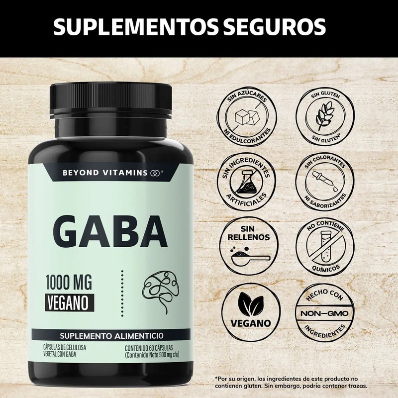 Beyond Vitamins Gaba 1000 Mg, Con Cápsulas De Tecnología Vegana