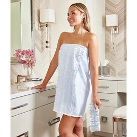 Belle Il Fiore Spa Headband Soft Cotton Spa Facial Headband with Velcro Closure, One Size Fits Most, Blue Zinnia