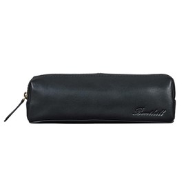 Benthill Leather Pencil Case, Vintage Pencil Case for Pens, Pencil Case for School/University, Small Leather Case, Cosmetic Bag, black