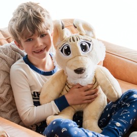 Sweet Cuddly Night Bob The Cat 20 Inch 4.5 lb Heavy Weighted Stuffed Animal Bobcat - Feels Like a Real Hug - Plush for Adults, Teens, and Kids - Soft, Washable Comfort