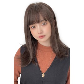Bright Lala hf1573-CR Wig, Full Wig, Medium, Semi-Long, Curly Layer, Straight