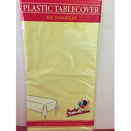 3-PACK DISPOSABLE PLASTIC TABLE COVERS / TABLECLOTHS (GOLD YELLOW)