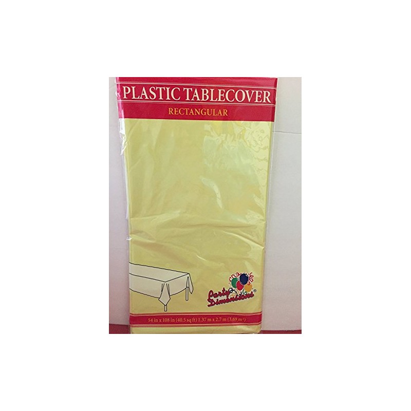 3-PACK DISPOSABLE PLASTIC TABLE COVERS / TABLECLOTHS (GOLD YELLOW)