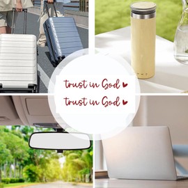 2pcs Trust In God Mirrors Decal, Trust In God Car Rearview Mirrors Sticker,Letter&Heart Pattern Car Rearview Mirrors Sticker,Car Window Sticker Christian (Red)