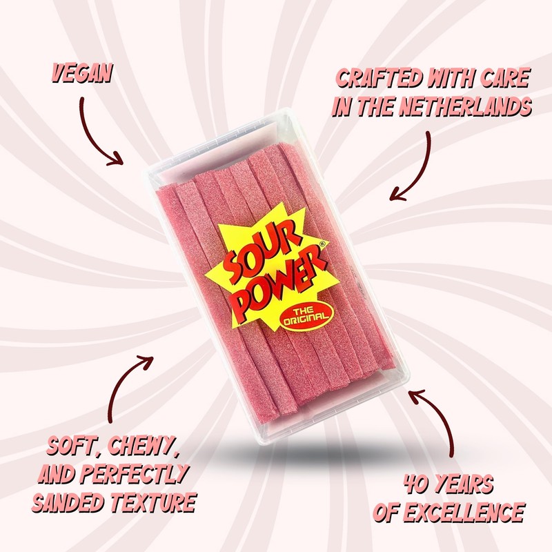 Sour Power Premium Strawberry Candy Belts – The Original Sour