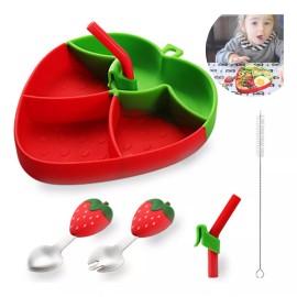 Ruliswong Kit Para Comida Bebe Silicona Cubiertos Set 5pcs