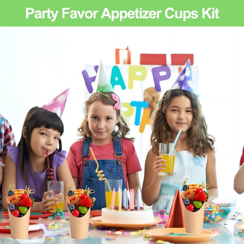 12 Oz Charcuterie Cups with Bamoo Skwers, Paper Snack Appetizer