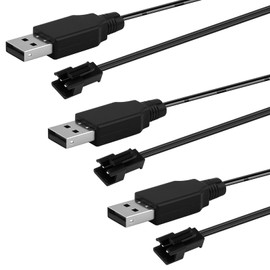 3.7V USB Charger Cable with SM-2P Plug Connector, 3 pcs 3.7V Lipo Battery USB Charger Cable, SM-2P Cable Toy Remote Control Car Vehicle Rechargeable Li-ion Batteries Chargers for Mini Car Boat Truck