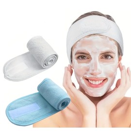 2 Pieces Adjustable Soft Sponge Hair Band Face Wash Makeup Sports Shower Bath Beauty Girl Assorted Colors