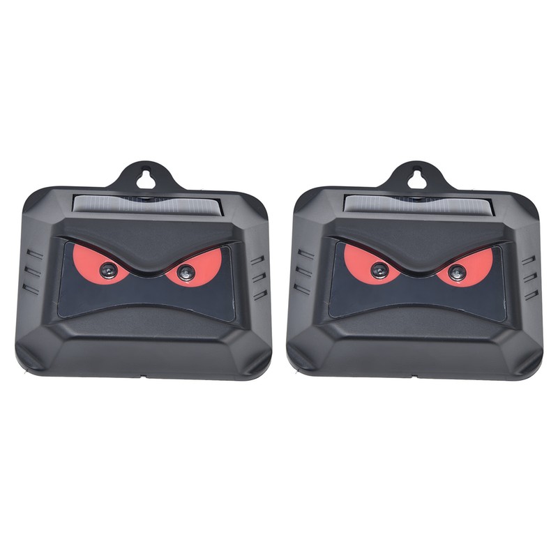 2pcs Animal Repeller Red LED Strobe Lights Waterproof Design Solar