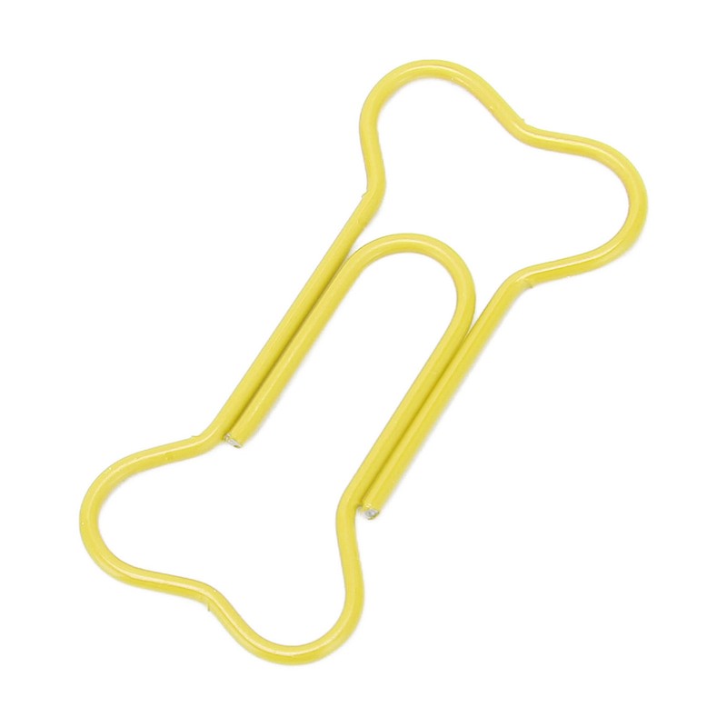 100pcs Colored Dog Bone Shape Paper Clips Black Lightweight Notebook