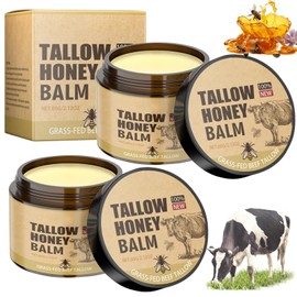 2PC Bálsamo de miel de sebo,Crema Hidratante Facial de Mantequilla y Miel, sebo de res Rostro CuerpoHidratante