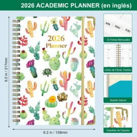 Agenda Diaria Doxungoo 2026 A5 Anillada con Espiral Metálico y Cubierta Impermeable