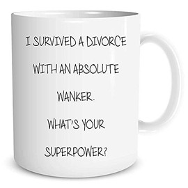 Funny Novelty Mugs Survived A Divorce Gift Present Joke Quote Cup Tea WSDMUG574