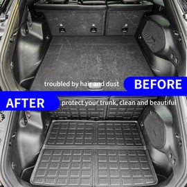Rongtaod Cargo Mat Compatible with 2019-2023 Jeep Cherokee Cargo Liner Trunk Mat TPE Back Seat Cover Protector 2022 Jeep Cherokee Accessories (Trunk Mat+Backrest Mats)