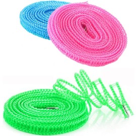 Cuerdas de Nailon Resistentes Al Viento, 3 Pieza de Cuerda De Lavado de 10 M para Secar Ropa de Viaje, Línea de Lavado de Repuesto, Tendedero de Ajustable Portátil, Ajustable, Campamento, Hogar, Hotel