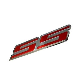 SS Super Sport RED Highly Polished Aluminum Silver Chrome Car Truck Engine Swap Badge Emblem for General Motors 454 S10 Cameo Xtreme Force Hugger Colorado Xtreme SSR Silverado Intimidator Trail Blazer Malibu Opala Acadian Caprice Lumina Astra Corsa Meriv