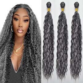 P1B/Grey Highlight Human Hair 3 Bundles Curly Wave Bundle Brazilian Remy Human Hair 3 Bundle 100G/Bundle Highlight Human Hair 3 Bundle 26 28 30 Inch