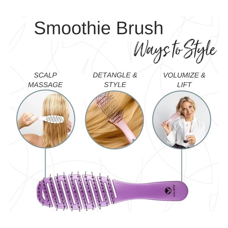 Calista Smoothie Hair Brush De-tangle Smooth Style Flexible Lightweight