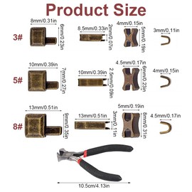 60 Piece Zip Repair Set 4 Colour #3#5#8 Insertion Pin Zipper, Metal Zip Stopper, Zip Plug Part Repair Kit for Clothing, Suitcase, Bags, Jacket, Jeans