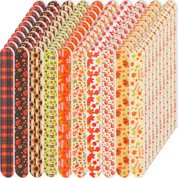 Lanties 100 Pcs Fall Nail Files Gift Bulk Thanksgiving Nail