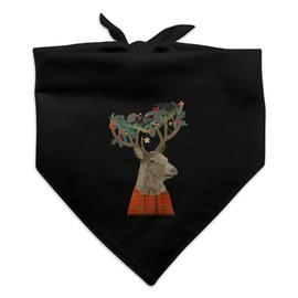 GRAPHICS & MORE Christmas Tartan Deer and Holly Antlers Dog Pet Bandana