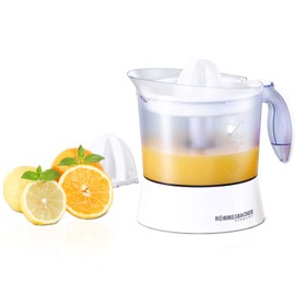 ROMMELSBACHER Zitruspresse ZP 40 – 1 Liter Saftbehälter, leiser Motor, Rechts-/Linkslauf, Einstellung des Fruchtfleischgehaltes, 2 Presskegel für große und kleine Früchte, 40 Watt, weiß