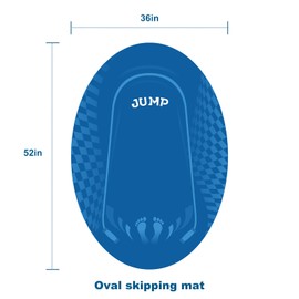 Jump Rope Mat Outdoor Indoor, Oval 52'' x 36'' Non-slip Fitness Exercise Mat, 5mm Shock Absorption Extra Thick Design, Suitable for Home Gym Floor, Concrete Jump Roping