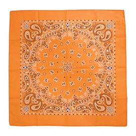 HankieWorld Single Pack Bandanas 60s Premium Cotton Soft Thin Handfeel Large Handkerchief for Men and Women(Orange)