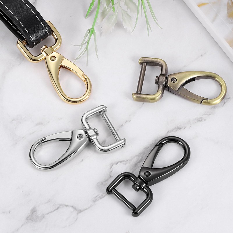 sourcing map 2Pcs Swivel Clasps Hook, 38mm(1-1/2 Inch) D Ring