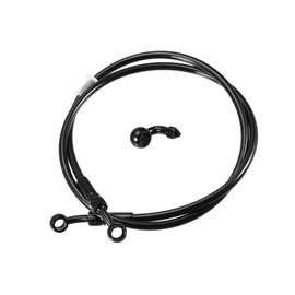 BULLSPANN Brake Hose, Clutch Hose, Oil Resistant Hose, Bike Parts, Angle 28°+90°, Durable, Replacement, Black, 59.1 inches (150 cm)
