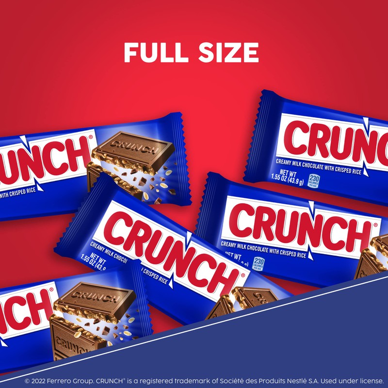 CRUNCH, Bulk 36 Pack, Milk Chocolate and Crisped Rice, Full