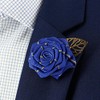 Avenue Signature Tie Buttonhole Royal Blue/Rose Gold Leaf