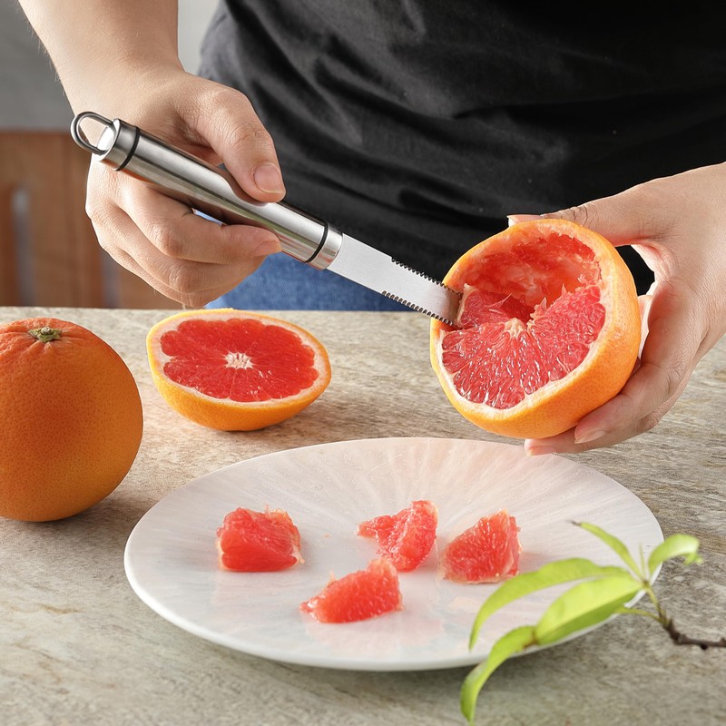 2PCS Grapefruit Knife, Curved Serrated Grapefruit Knife, Stainless Steel Kiwi