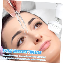 Beavorty Stainless Steel Gland Tweezers Gland Tweezer for Eyelid Massage Eyelid Forceps Set