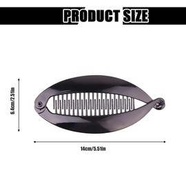 Pack of 4 Banana Clips Hair Clips Banana Fish Combs Fish Clips Banana Clip Hair Tinted Comb Handle Size 14 cm for Women Girls Vintage Fishtail Hair Clip French