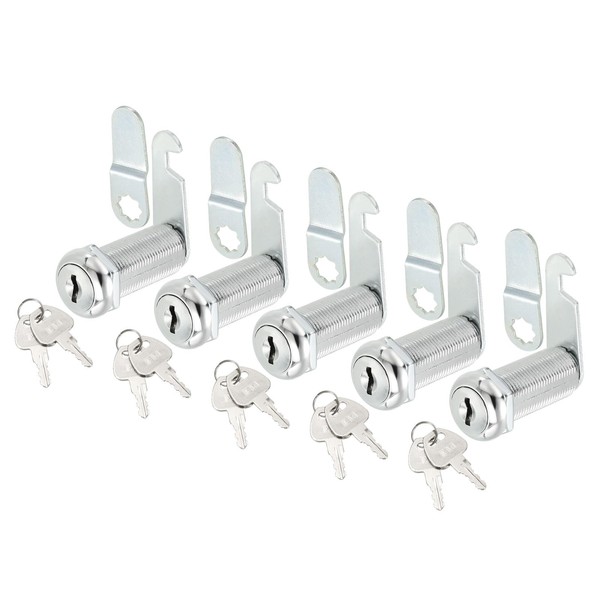 uxcell Cabinet Drawer Cam Lock, 1-1/2" Cylinder Length Fits Up