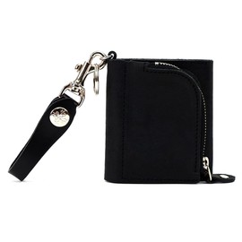 Agility affa Ambreget II Key Case, Smart Key Compatible, 2 Pieces, Integrated Wallet, Coin Purse Included, Trifold Wallet, 5 Strands, Genuine Leather, Men's, Women's, Black