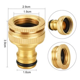 EMAGEREN Brass Hose Connector, Pack of 4 1/2 Inch and 3/4 Inch Garden Hose, Tap Connector Female Thread Tap Adapter for Home Yard/Washing Machine