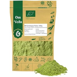 BIO Gerstengras Pulver | Rohkostqualität | 100% reines Gerstengraspulver | vegan, glutenfrei, laktosefrei | OmVeda (1000g)