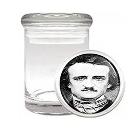 Edgar Allan Poe Old Photograph Medical Glass Jar D-128
