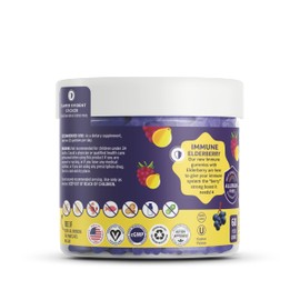 Vitamin Friends - Elderberry, Vitamin C Gummies - Vegan Immune System Booster Blended Supplements - Health Support w/ Zinc Citrate & Vitamin D - Advanced Immune Support - 30 Day Supply – 1 Pack
