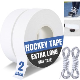 2 Roll Lacrosse Grip Tape 1 Pair Hockey Skate Laces 1 Inch 21 Yards Hockey Grip Stick Tape for Pull Up Bar Baseball Racket Sports Gifts Gardening Tools Gym Sports Handle(White)
