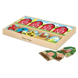 Melissa & Doug Farm Sequencing Storytelling Puzzle Set With Wooden Storage Tray (42 pcs)