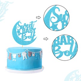 1 Piece Cute Baby Boy Cupcake Topper for Gender Reveal Party Baby Shower Baby Shower Birthday Party Decorations Boy Birthday Party Supplies